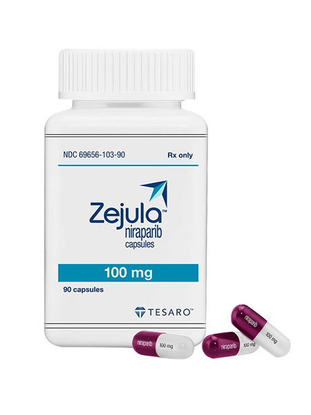 ZEJULA (niraparib) capsules, for oral use. Available in Vietnam, Phillipines, Ireland, India